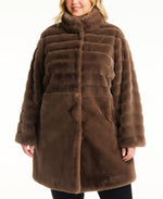 Jones New York Plus Size Faux Fur Coat