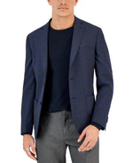 Bar III Men's Windowpane Slim Fit Two-Button Blazer