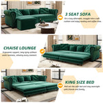3 In 1 Pull Out Sofa Bed With Movable Ottoman