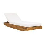Acacia Wood Chaise Lounge with Cushion