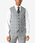 Men's Slim Fit Plaid Suit Vest