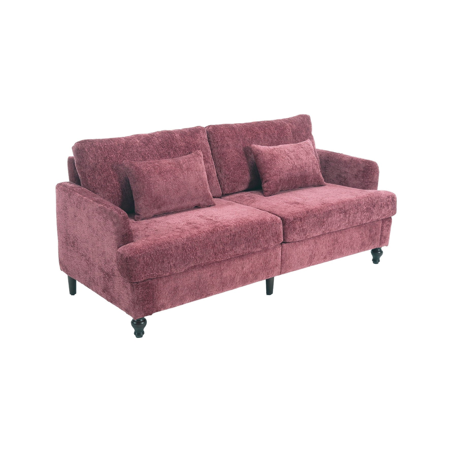 Mid Century Modern Fabric Loveseat Sofa, 2 Seat Upholstered Couch