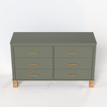 6-Drawer Double Dresser in Olive