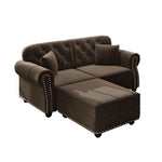 Upholstered Sofa Set With Nailhead Trim And Rolled Armrests, Includes Pillows