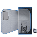 Portable Black Full Size Steam Sauna tent–Personal Home Spa, with Steam Generator, Remote Control, Foldable Chair, PVC pipes. Easy to Install,fast heating, with FCC & UL Certification.