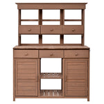 Topmax 65.7'' Tall Garden Potting Bench Table with Hutch
