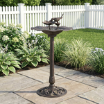 Lancaster Outdoor Aluminum and Iron Top Bird Bath with Iron Base, Bronze