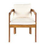 7 Pieces Acacia Wood Outdoor Dining Set with Cream Cushions
