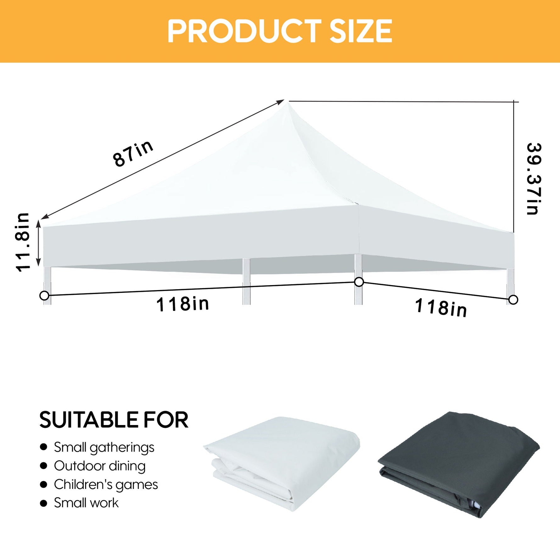 Canopy Replacement Top with 4 Pack W8 Bags (Frame Not Included)