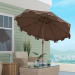 Outsunny 9' Patio Umbrella with Push Button Tilt and Crank