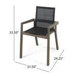 Belfast Dining Chair with Acacia Wood Frame and Mesh Seating (Set of 2)