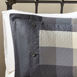 7 Piece Herringbone Comforter Set Grey Queen