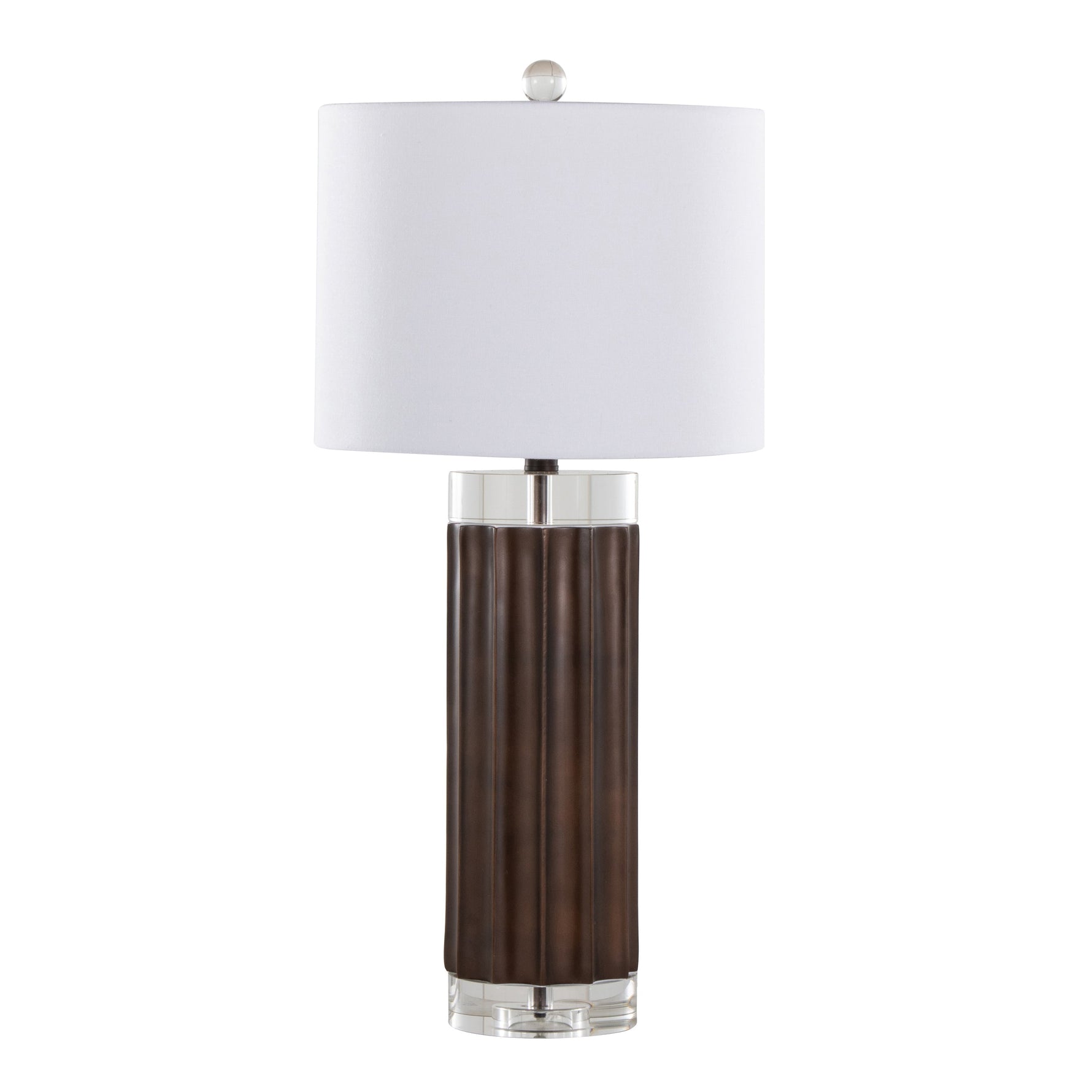 Cylinder Fluted Contemporary Polyresin Table Lamp Set of 2