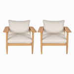 Terassi Outdoor Lounge Chair Set of 2 with Cushions - Beige / Light Teak