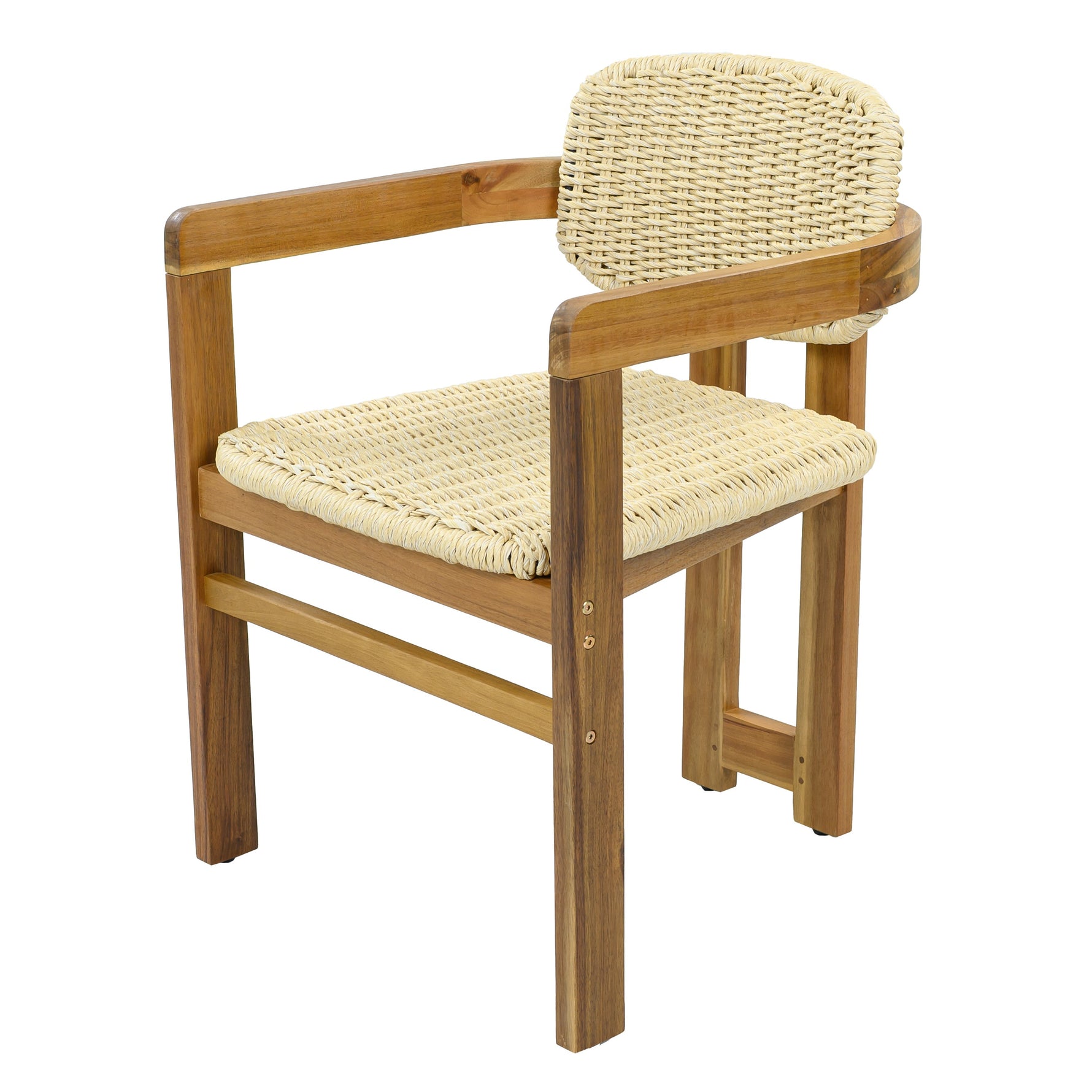 Outdoor Woven Rattan Chair Set Two Accent Chairs