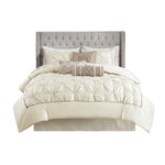 7 Piece Tufted Comforter Set Ivory Full