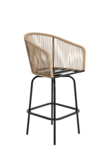 Outdoor Bar Stools Set of 4 with Armrests and Backrest