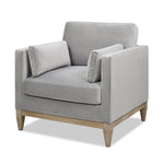 Knox 36' Modern Farmhouse Arm Chair, Opal Grey Velvet