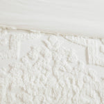 3 Piece Tufted Cotton Chenille Damask Comforter Set Off-White King/Cal King