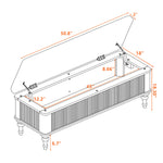 50.8-Inch Multi-Functional Storage Ottoman Bench