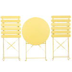 3 Pieces Patio Bistro Balcony Metal Chair Table Set - Yellow