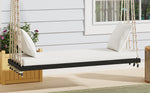 Patio Wooden Swing Chair Hanging Porch Swing Bench
