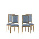 French Country Style Dining Chair with Upholstered Seating and Fluted Legs