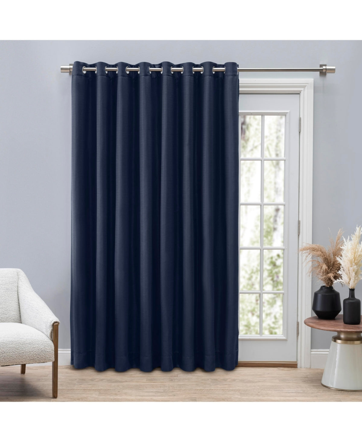 Ricardo Grasscloth Lined Grommet Patio Panel w/Wand