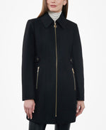 Michael Michael Kors Women's Petite Club-Collar Zip-Front Coat