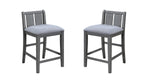 Graham 36' 3-Piece Gray Finish Small Space Counter Height Dining Table with Shelves and 2 Chairs