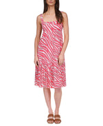 MICHAEL Michael Kors Large Soft Zebra Midi Dress - Geranium