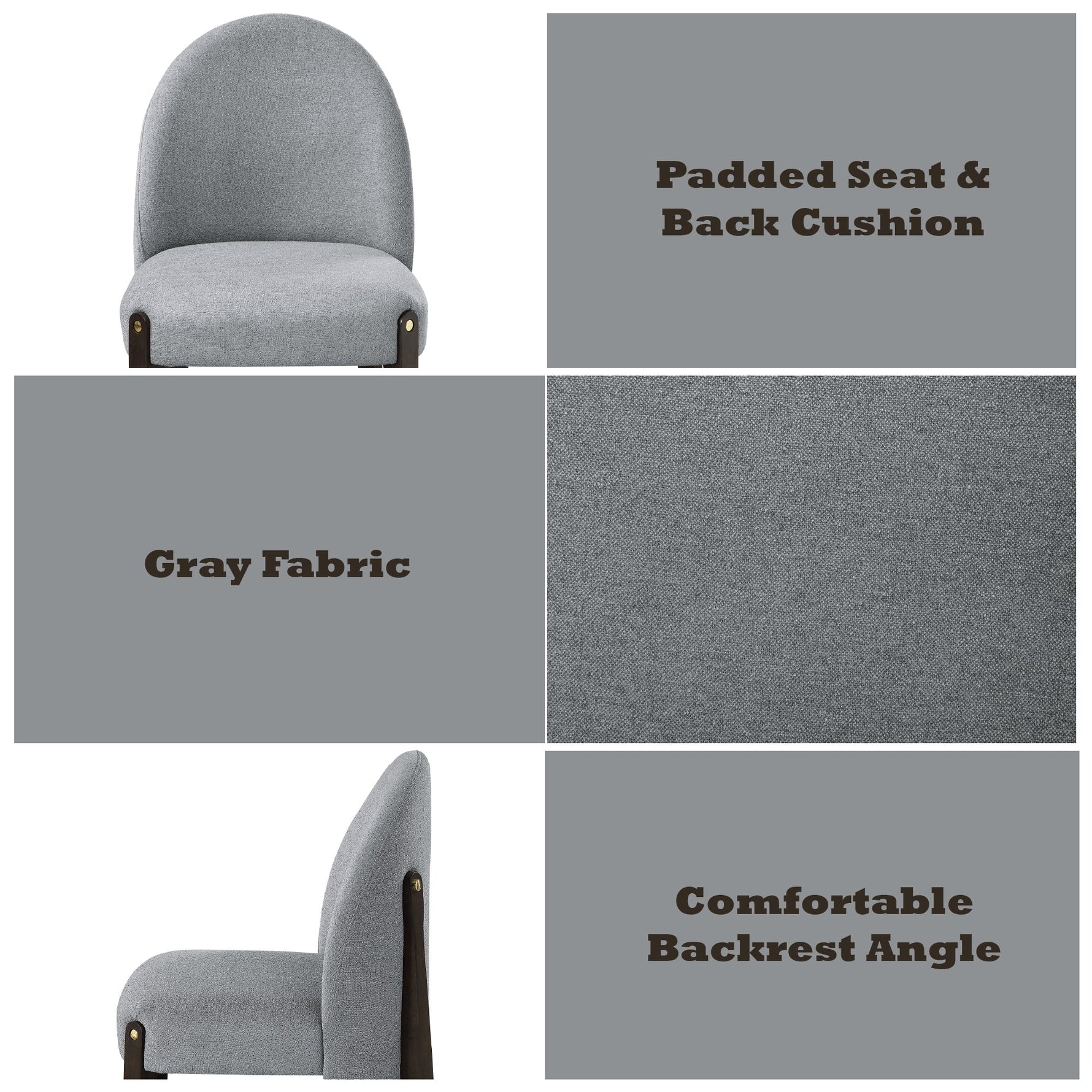 Clayten Gray Fabric and Espresso Finish Dining Chair (Set of 2)
