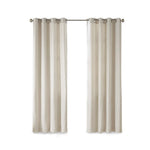 Plaid Rod Pocket and Back Tab Curtain Panel with Fleece Lining Natural 50x84"