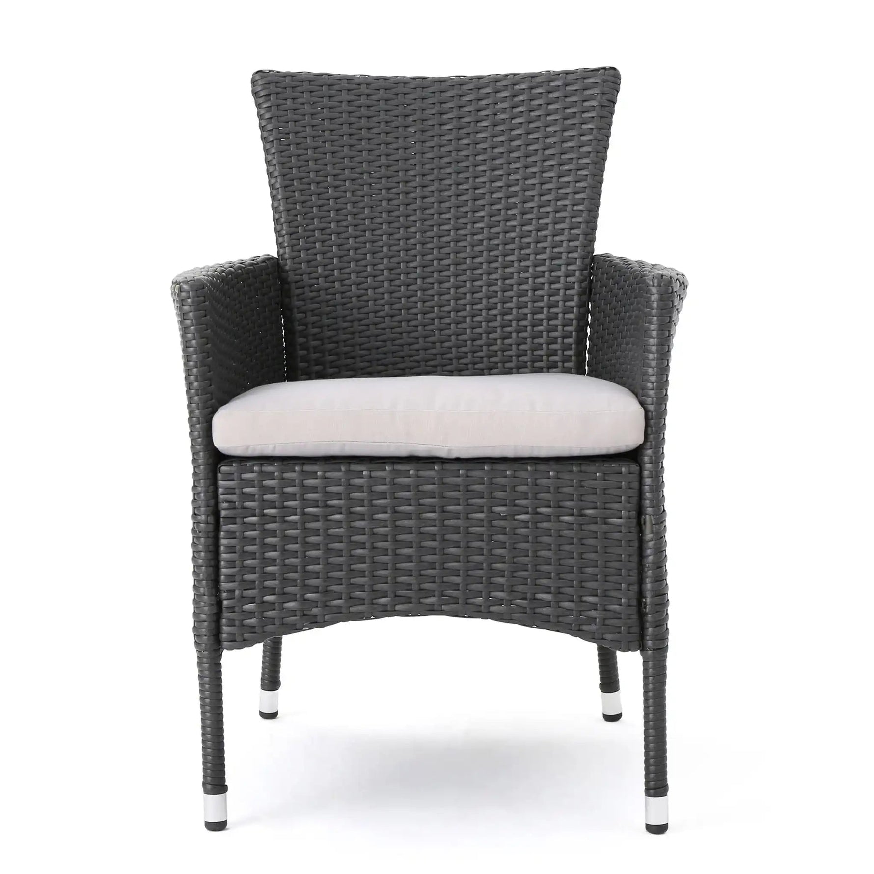 Dimensional Outdoor Dining Chair With Cushion Seat And Iron Frame (Set of 2)