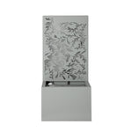 30.71' Light Gray Metal Leaf Cutout Outdoor Water Wall Fountain with LED Lights