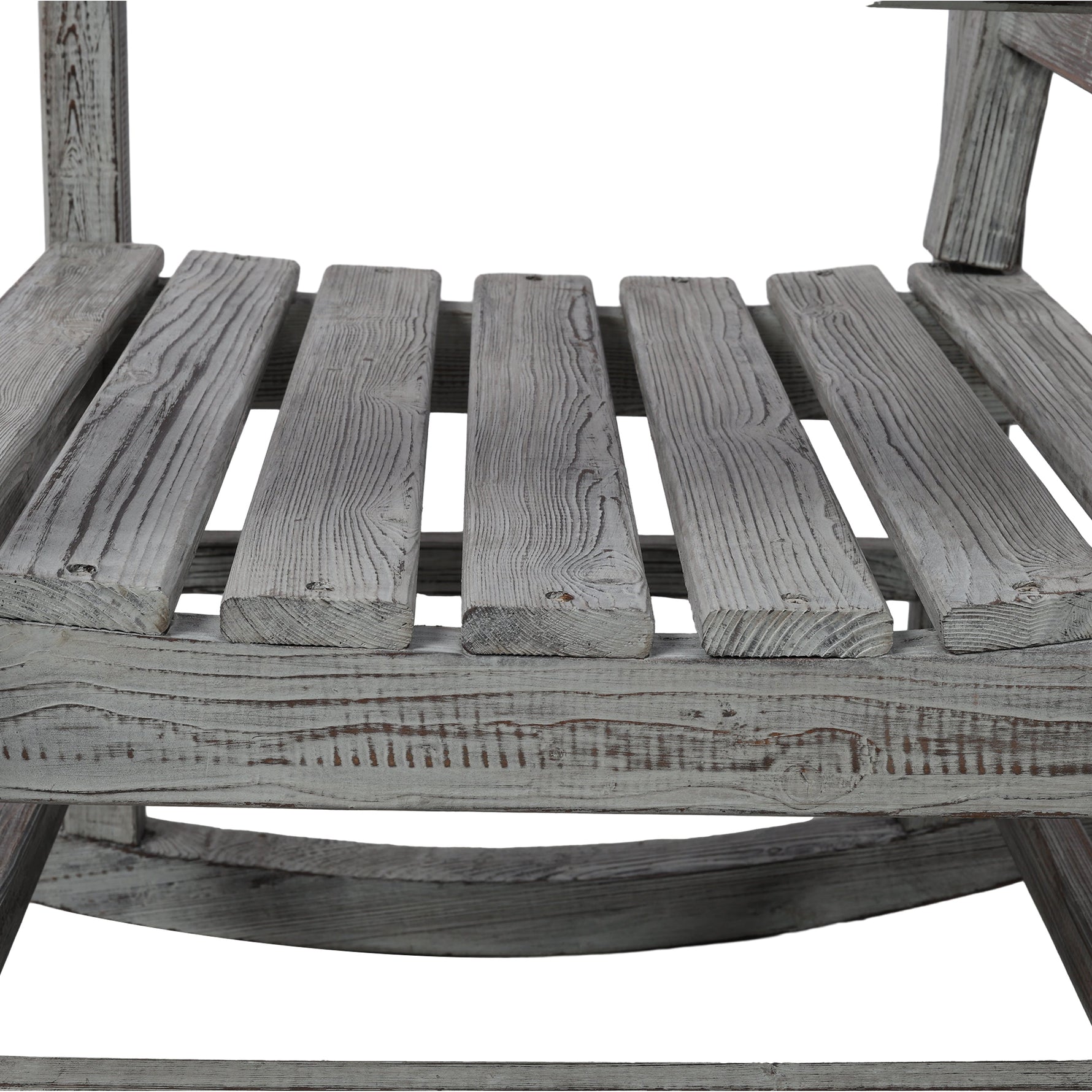 Wooden Oversized Porch Rocker Chair With Wide Seat and Tall Backrest