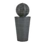 31.5' Tall Striped Concrete Column Fountain with LED Light