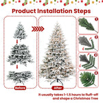 7.5ft Pre-Lit Flocked Artificial Christmas Tree
