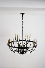 15-Light Industrial Iron Candle Chandelier Modern Farmhouse Pendant Light