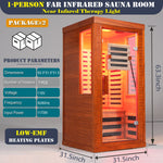One person infrared sauna with red light