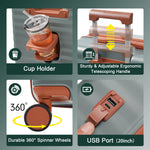 Deluxe 5-Piece Hard-Side Luggage Set with USB and TSA Security