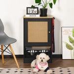 Feeding Station with 1 Storage Cabinet Black