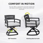 Outdoor Patio Aluminum Swivel Rocker 2PCs with Sunbrella Cushions