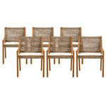 Outdoor Dining Set – Premium Acacia Wood Table & Wicker Chairs