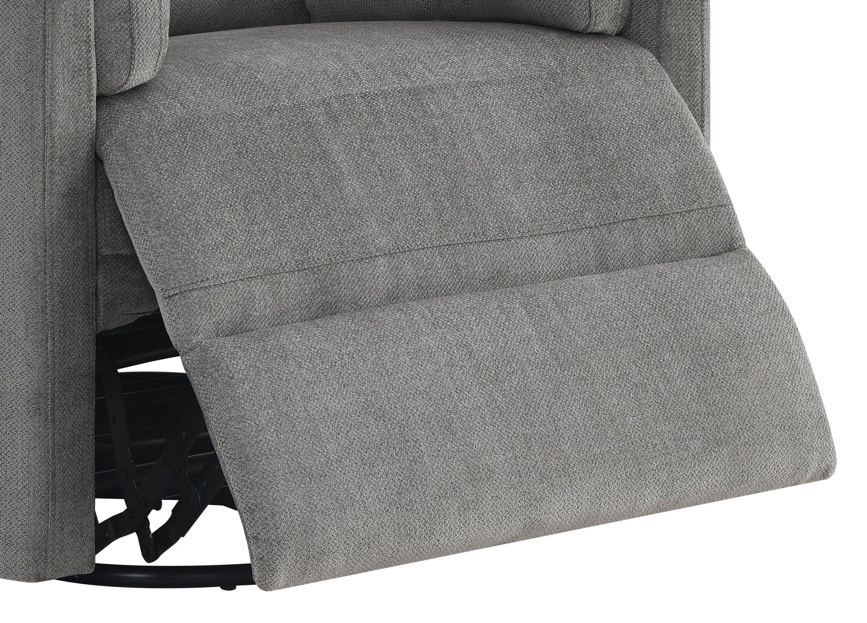 Sagen Charcoal Chenille Glider Recliner with Swivel