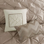 7 Piece Tufted Comforter Set Taupe California King