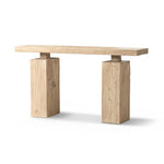 Calder 60' Solid Reclaimed Elm Plinth Console Table, Heritage Light Natural Brown