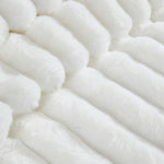 Everett 4-Piece White Micro Mink King Bedding Ensemble