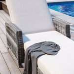 Go Outdoor Long Reclining Chaise with Cushions