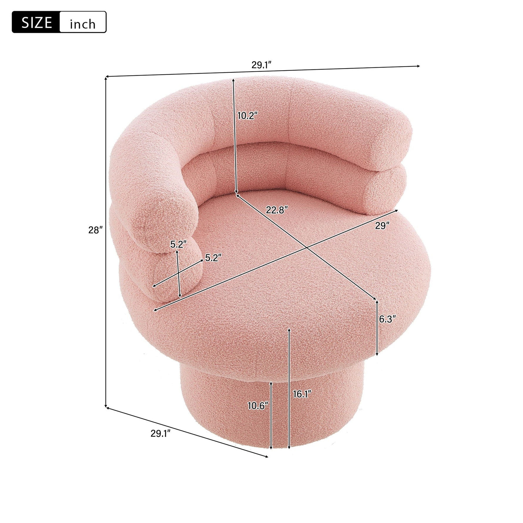 Round Swivel Accent Chair For Living Room
